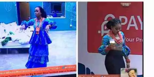 BBNaija: Cee-C Risks Disqualification After Re-Designing Her Party Wear (Pics)